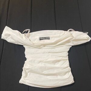 Chiara Boni Cream Ruched Blouse